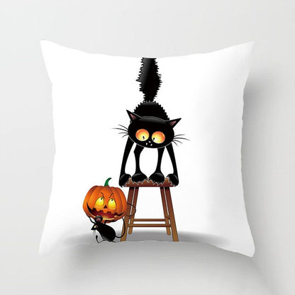 Black Cat Animal Pattern Decorative Pillowcase 45*45 Polyester Cushion Cover Throw Pillow