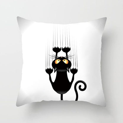 Black Cat Animal Pattern Decorative Pillowcase 45*45 Polyester Cushion Cover Throw Pillow