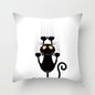 Black Cat Animal Pattern Decorative Pillowcase 45*45 Polyester Cushion Cover Throw Pillow