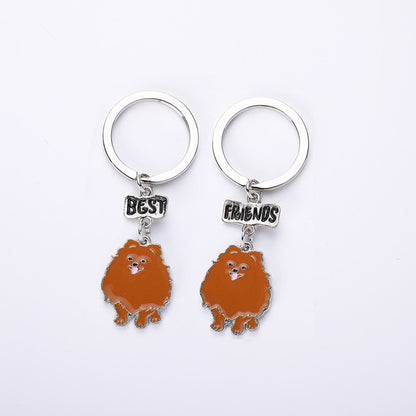 Jewelry Lovely Pomeranian Dog Charm Metal Key Chains