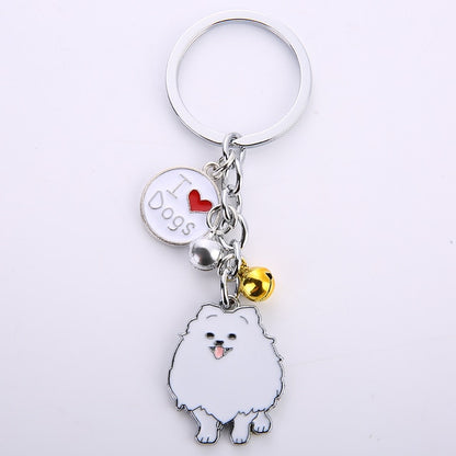Jewelry Lovely Pomeranian Dog Charm Metal Key Chains