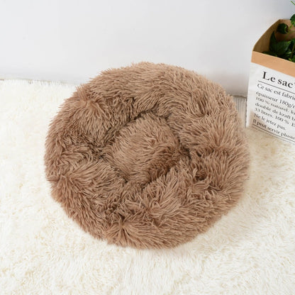 Super Soft Long Plush Warm Lightweight Cat Sleeping Basket Bed Round Fluffy Comfortable Touch Pet Products