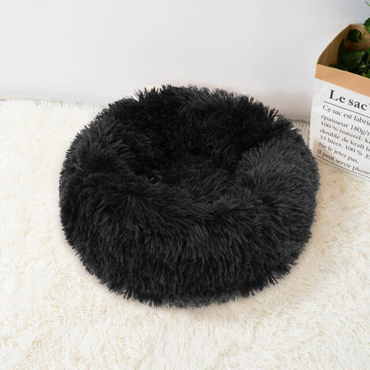 Super Soft Long Plush Warm Lightweight Cat Sleeping Basket Bed Round Fluffy Comfortable Touch Pet Products