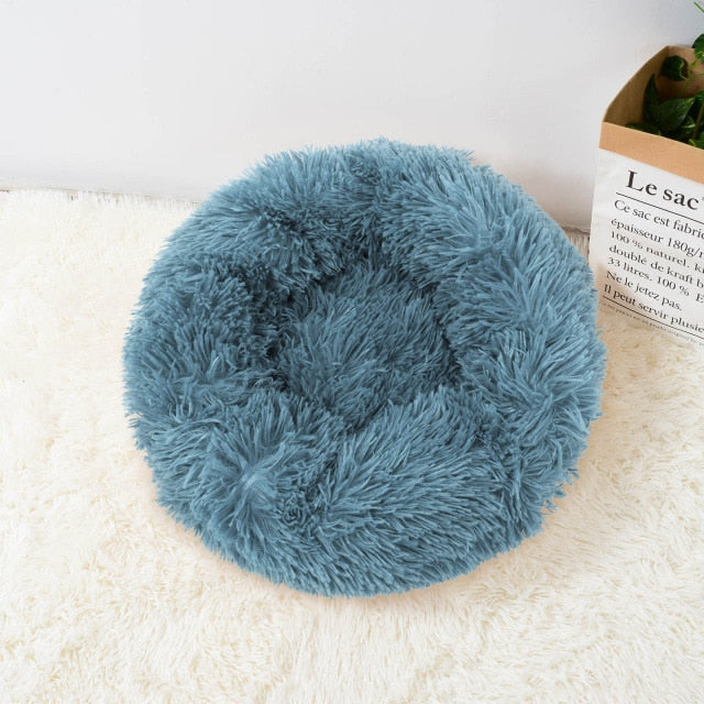 Super Soft Long Plush Warm Lightweight Cat Sleeping Basket Bed Round Fluffy Comfortable Touch Pet Products