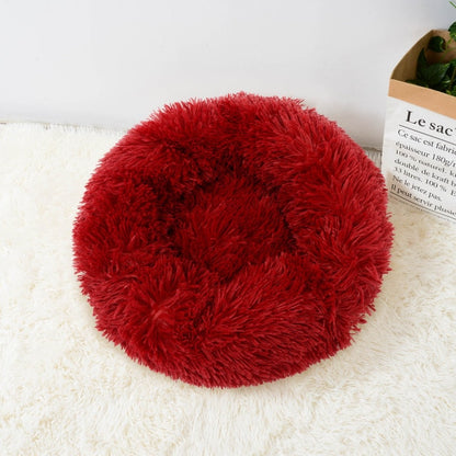 Super Soft Long Plush Warm Lightweight Cat Sleeping Basket Bed Round Fluffy Comfortable Touch Pet Products