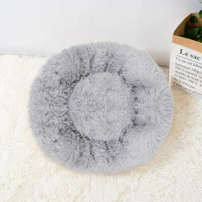Super Soft Long Plush Warm Lightweight Cat Sleeping Basket Bed Round Fluffy Comfortable Touch Pet Products