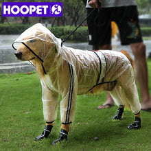 Load image into Gallery viewer, HOOPET Pet Raincoat Puppy Four Feet Hooded Transparent Waterproof Teddy Large Dog Rain Out Clothes
