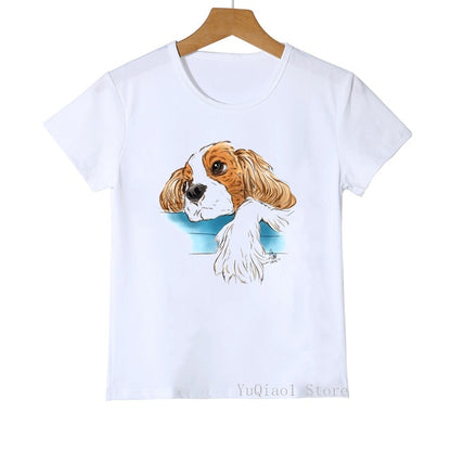 Gay Pride Rainbow Flag Cavalier King Charles Dog Print Unisex T-shirt