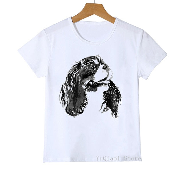 Gay Pride Rainbow Flag Cavalier King Charles Dog Print Unisex T-shirt