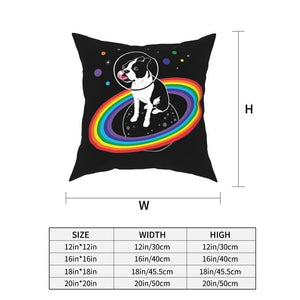 Space Dog Square Pride Rainbow Flag Pillowcase Polyester Cushions