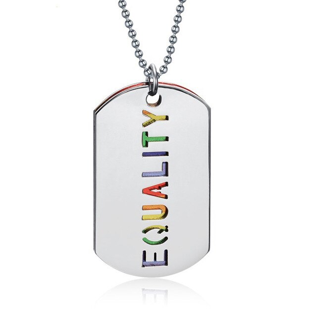 Fashion Jewelry Rainbow Flag  Necklace & Pendant Stainless Steel 