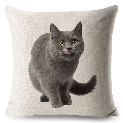 Cushion Cover Loving Cute Cat Pillowcase Sofa Throw Pillows Cover Animal Printed Wedding Home Decorative Cojines Fundas