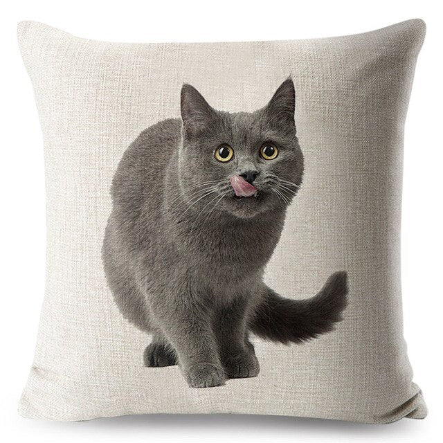 Cushion Cover Loving Cute Cat Pillowcase Sofa Throw Pillows Cover Animal Printed Wedding Home Decorative Cojines Fundas