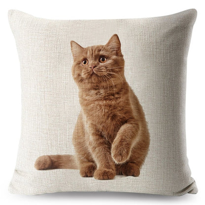 Cushion Cover Loving Cute Cat Pillowcase Sofa Throw Pillows Cover Animal Printed Wedding Home Decorative Cojines Fundas