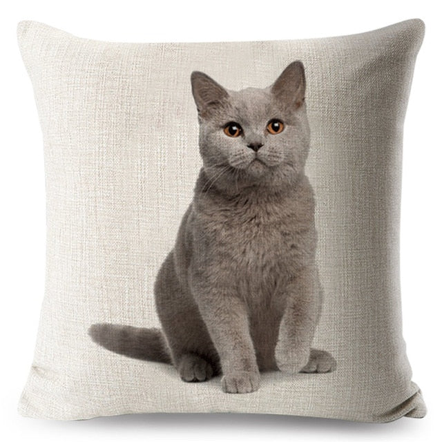 Cushion Cover Loving Cute Cat Pillowcase Sofa Throw Pillows Cover Animal Printed Wedding Home Decorative Cojines Fundas