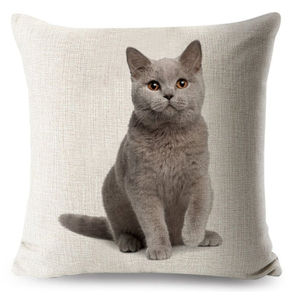 Cushion Cover Loving Cute Cat Pillowcase Sofa Throw Pillows Cover Animal Printed Wedding Home Decorative Cojines Fundas