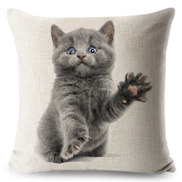 Cushion Cover Loving Cute Cat Pillowcase Sofa Throw Pillows Cover Animal Printed Wedding Home Decorative Cojines Fundas