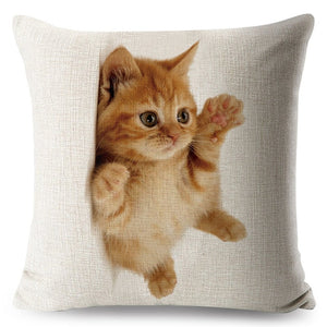 Cushion Cover Loving Cute Cat Pillowcase Sofa Throw Pillows Cover Animal Printed Wedding Home Decorative Cojines Fundas