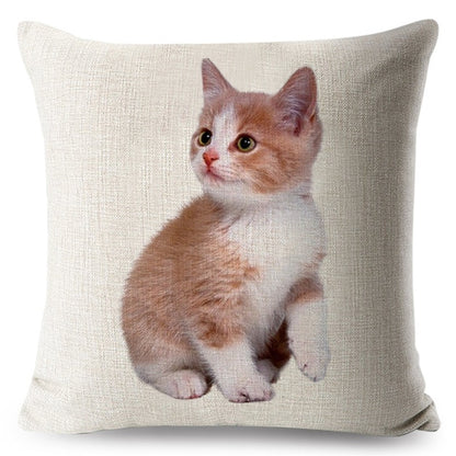 Cushion Cover Loving Cute Cat Pillowcase Sofa Throw Pillows Cover Animal Printed Wedding Home Decorative Cojines Fundas