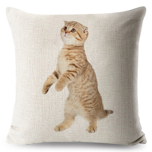 Cushion Cover Loving Cute Cat Pillowcase Sofa Throw Pillows Cover Animal Printed Wedding Home Decorative Cojines Fundas