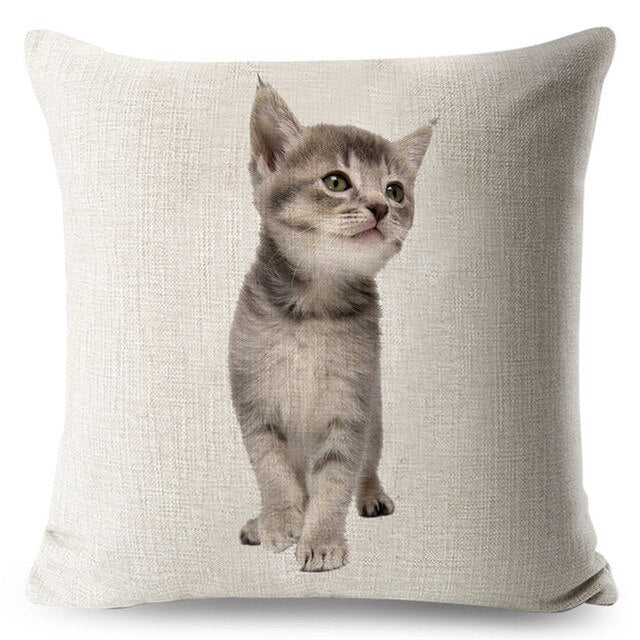 Cushion Cover Loving Cute Cat Pillowcase Sofa Throw Pillows Cover Animal Printed Wedding Home Decorative Cojines Fundas