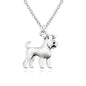 Vintage Boho Airedale Terrier & Schnauzer Dog Charm Pendant Necklace Unisex Jewelry Stainless Steel Long Chain