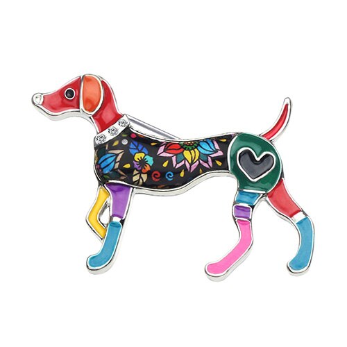 Bonsny Metal Enamel Whippet Dog Brooches Fashion Animal Jewelry Pin