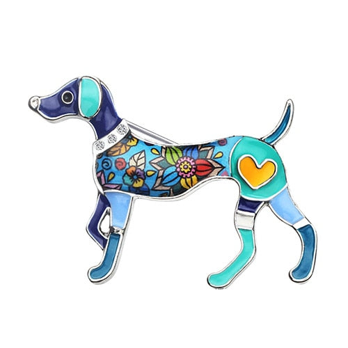 Bonsny Metal Enamel Whippet Dog Brooches Fashion Animal Jewelry Pin