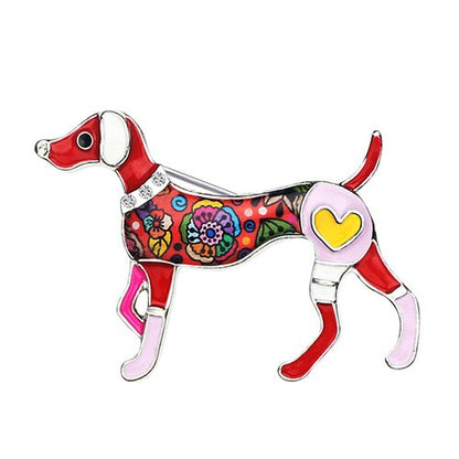 Bonsny Metal Enamel Whippet Dog Brooches Fashion Animal Jewelry Pin