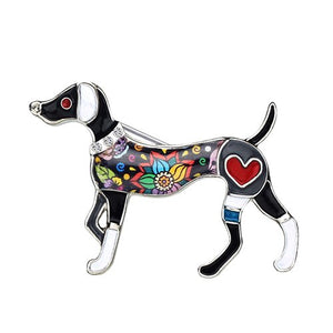 Bonsny Metal Enamel Whippet Dog Brooches Fashion Animal Jewelry Pin