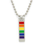 Fashion Unisex Jewelry Pride Rainbow Flag Rectangle Dog Tag Necklace Pendant Stainless Steel