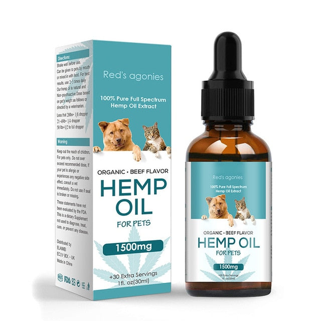 Lovely Pet Dog Organic Full Spectrum Hemp Oil Anxiety Pain Relief Sleep Improvement Pet Supplies